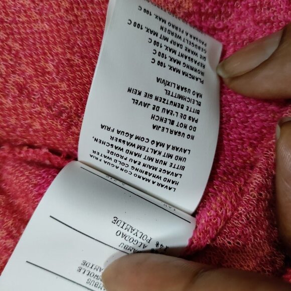 Felgar Barcelona and Aldo Martins Pink Boxy Plaid Knit Sweater Women's Size 8 - Picture 11 of 14